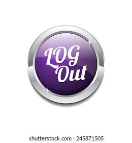 Log Out Purple Vector Icon Button