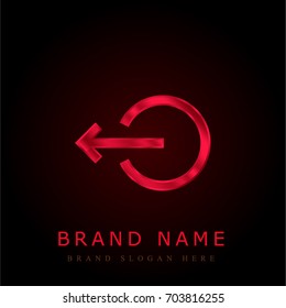 Log out red chromium metallic logo