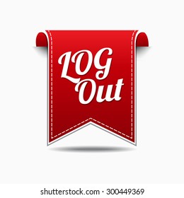 Log Out Red Vector Icon Design