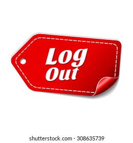 Log Out Red Vector Icon Design