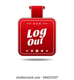Log Out Red Vector Icon Design
