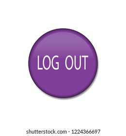 Log out vector button, web design element