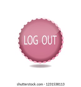 Log out vector button, web design element