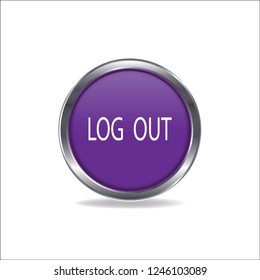 Log out vector button, web design element