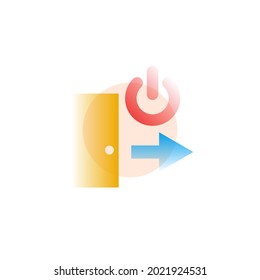 Log out. Vector icon in gradient style