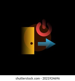 Log out. Vector icon in gradient style