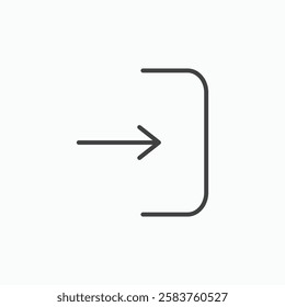 Log Out vector icon isolated in black line