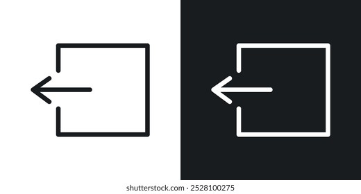 Fazer logout do ícone de vetor definido em preto-e-branco