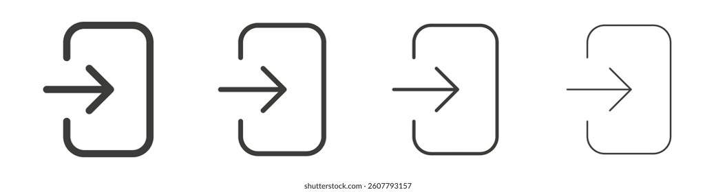 Log Out vector icons in black and blue colors