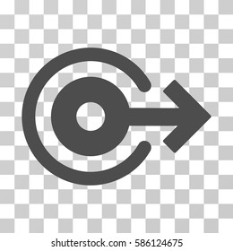 Log Out vector pictogram. Illustration style is flat iconic gray symbol on a transparent background.