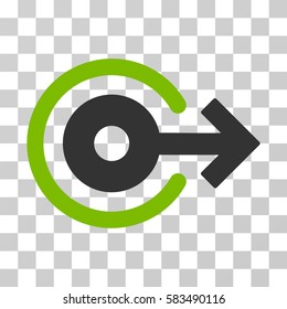 Log Out vector pictograph. Illustration style is flat iconic bicolor eco green and gray symbol on a transparent background.