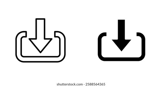 Log Out vectors icons set in filled and strokes on white background