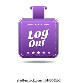 Log Out Violet Vector Icon Design