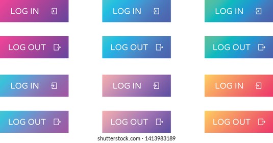 Log Log Out Web Buttons Set Stock Vector (Royalty Free) 1413983189 ...