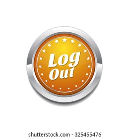 Log Out Yellow Vector Icon Button