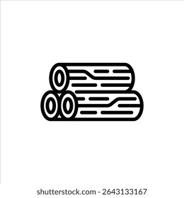 log outline icon. chopped wood black line illustration.
