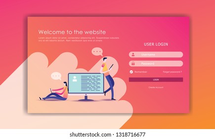 log in page design, page builder design