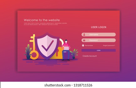 log in page design, security template, page builder design