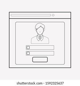 Log in page icon line element. Vector illustration of log in page icon line isolated on clean background for your web mobile app logo design.