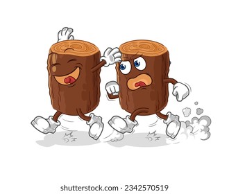 the log play chase cartoon. cartoon mascot vector