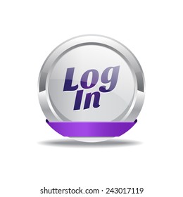 log In Purple Vector Icon Button