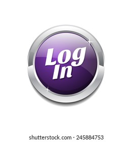 log In Purple Vector Icon Button