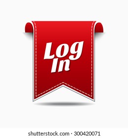 log In Red Vector Icon Design