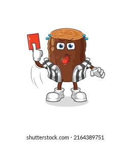 the log referee with red card illustration. character vector