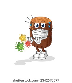 the log refuse viruses cartoon. cartoon mascot vector