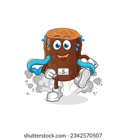 the log runner character. cartoon mascot vector