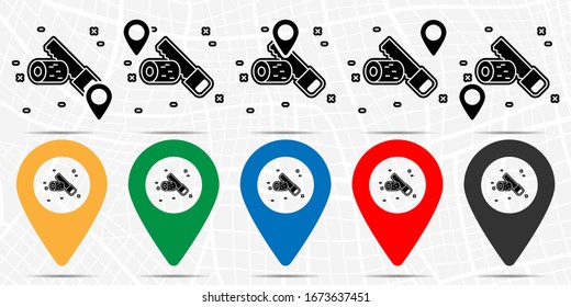 Log, saw icon in location set. Simple glyph, flat illustration element of agriculture theme icons