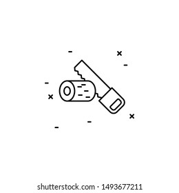 log, saw icon. Simple thin line, outline vector of Agriculture icons for UI and UX, website or mobile application