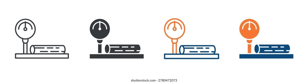 Log Scaling Icon Set Multiple Style Collection