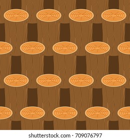 log seamless pattern. Wooden billet background. Woodpile Ornament. Vector illustration

