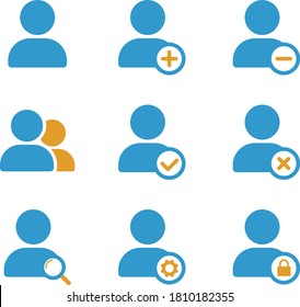 log or sign icons, profile