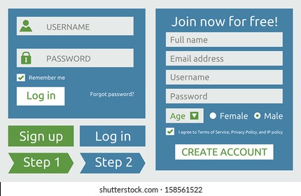 log in and sign up user interface  svg