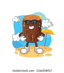 the log sunbathing in summer. character vector