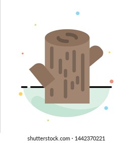 Log, Timber, Wood Abstract Flat Color Icon Template