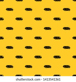 Log truck with the pile of logs pattern seamless vector repeat geometric yellow for any design