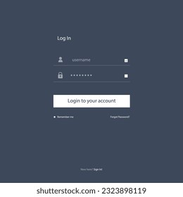 Log In UI Page For Your Business Mobile App Or Web Site Blue White Vector Design
