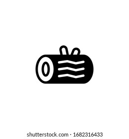 Log vector icon in black solid flat design icon isolated on white background