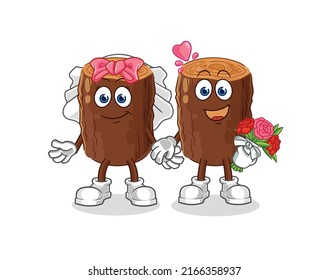 the log wedding cartoon. cartoon mascot vector