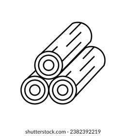 Log, wood icon vector line icon in trendy