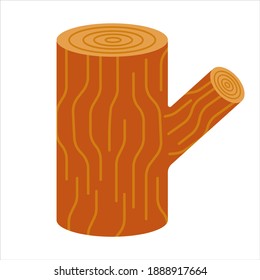 Log of wood. Isolated 3d vector illustration. 