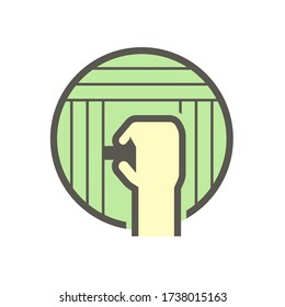 Diseño de icono vectorial en la industria de la producción de aserradero de madera.