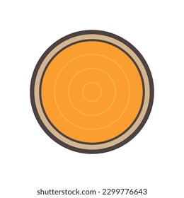 Log wood or timber vector icon in cross section view. Tree after cut, crosscut by saw, lumberjack. Material from nature. Stock for sawn to lumber, woodworking, sawmill industry, construction.