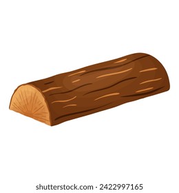 A log, a wooden material, a log in a section.