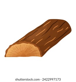 A log, a wooden material, a log in a section.