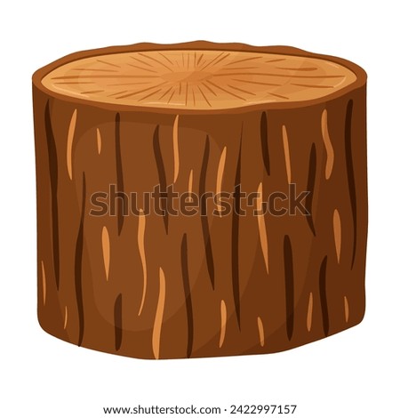 A log, a wooden material. Vector illustration on a white background