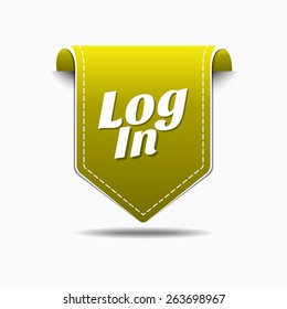 log In Yellow Vector Icon Design
